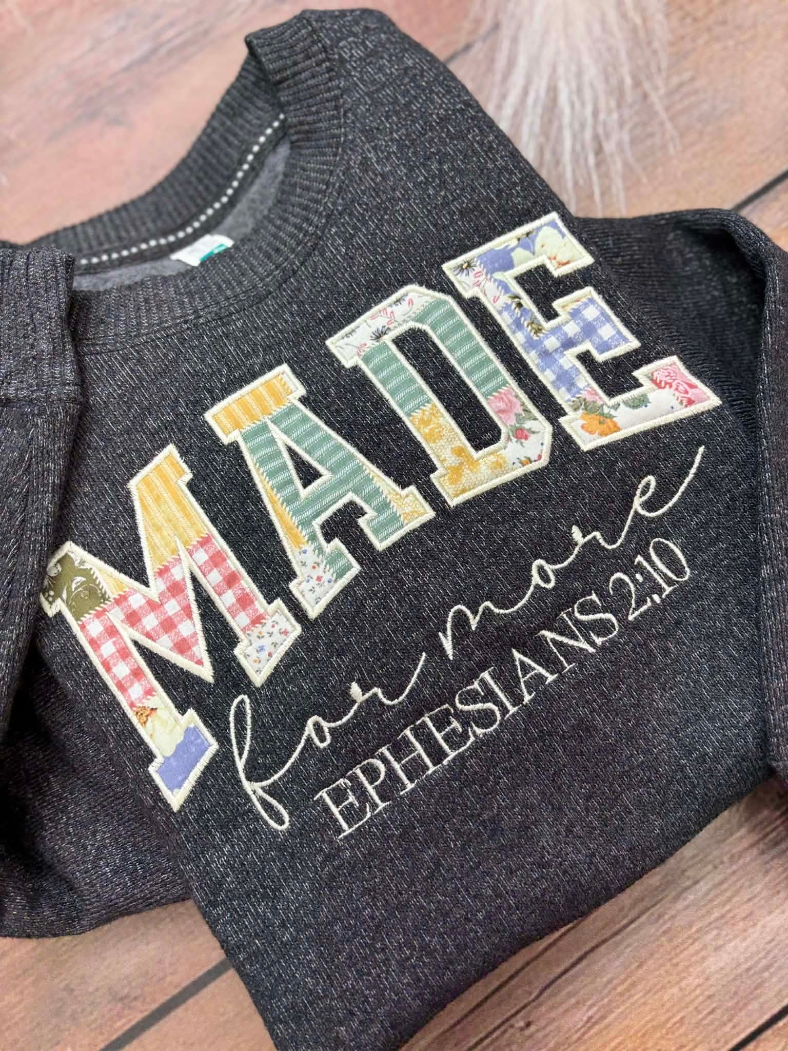 Made For More Fabric Applique Embroidery