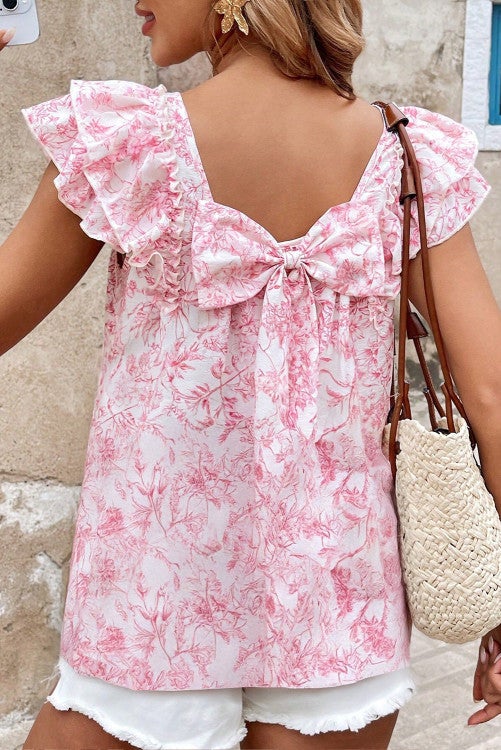 Blush Bloom Bow Blouse