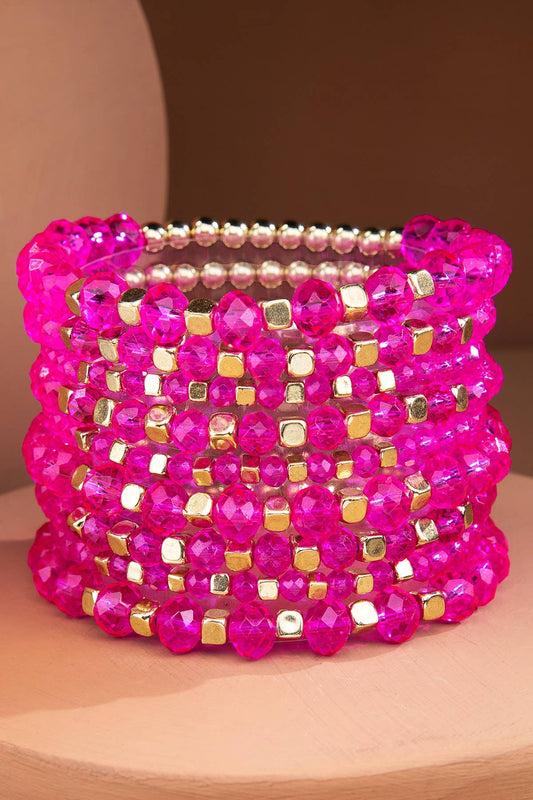 Colorful Stackable Beaded Stretch Bracelet