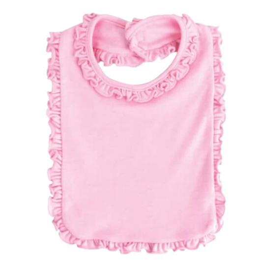 Baby Girl  2-PLY Blank Bib w/ Ruffle Trim - Includes Basic Personlization!