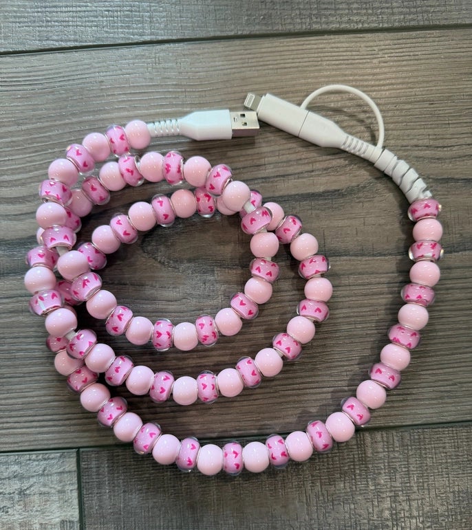 Beaded Phone Charger with Lightning & USB-C Cable