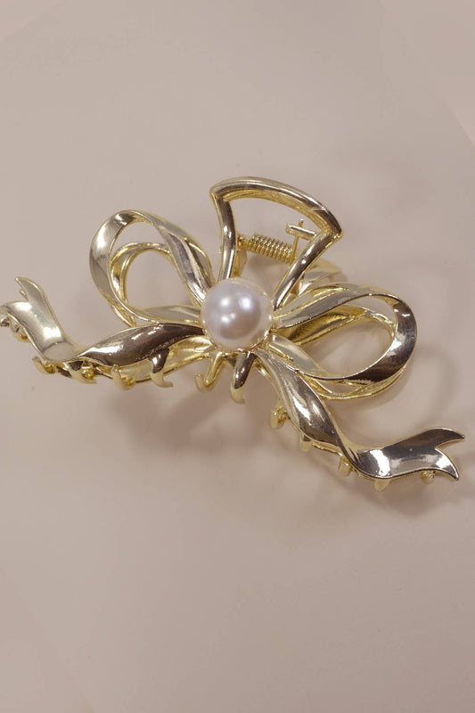 Pearl Bow Extra-Large Hair Claw Clip