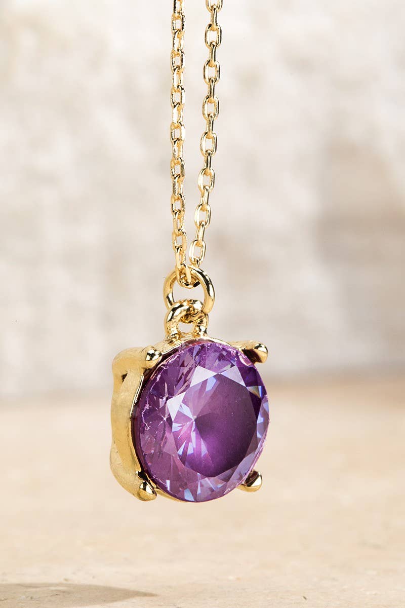 Cubic Zirconia Pendant Short Necklace