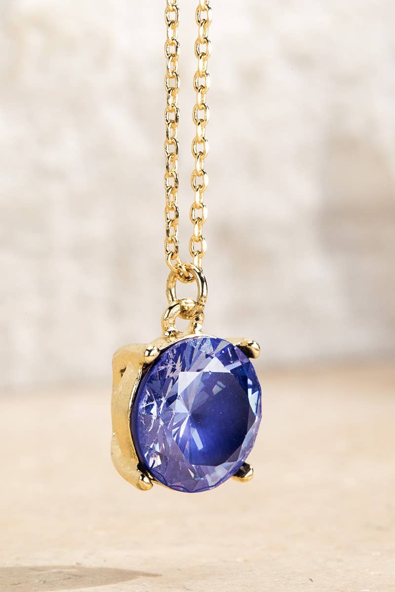 Cubic Zirconia Pendant Short Necklace
