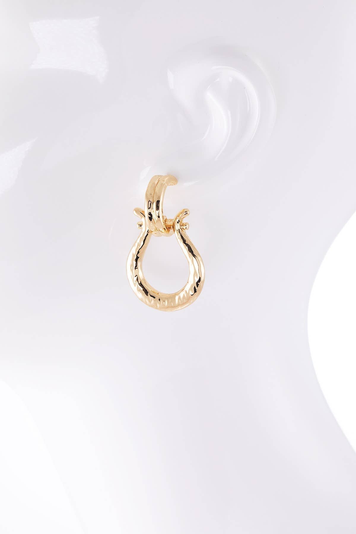Gold Horseshoe Drop Earrings
