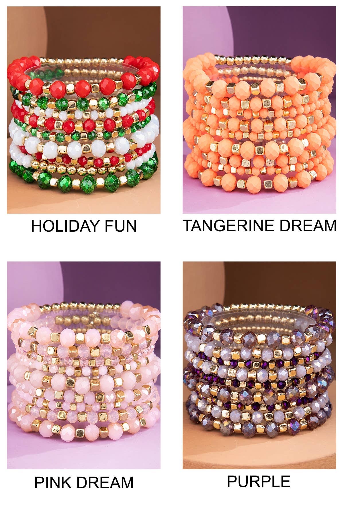 Colorful Stackable Beaded Stretch Bracelet