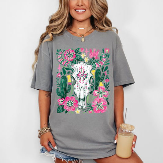 Boho Floral Skull