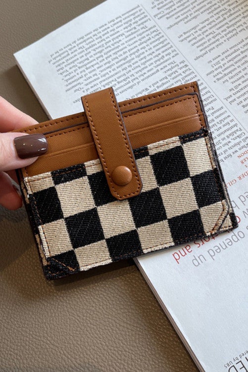 Checkered &amp; Canvas Wallet