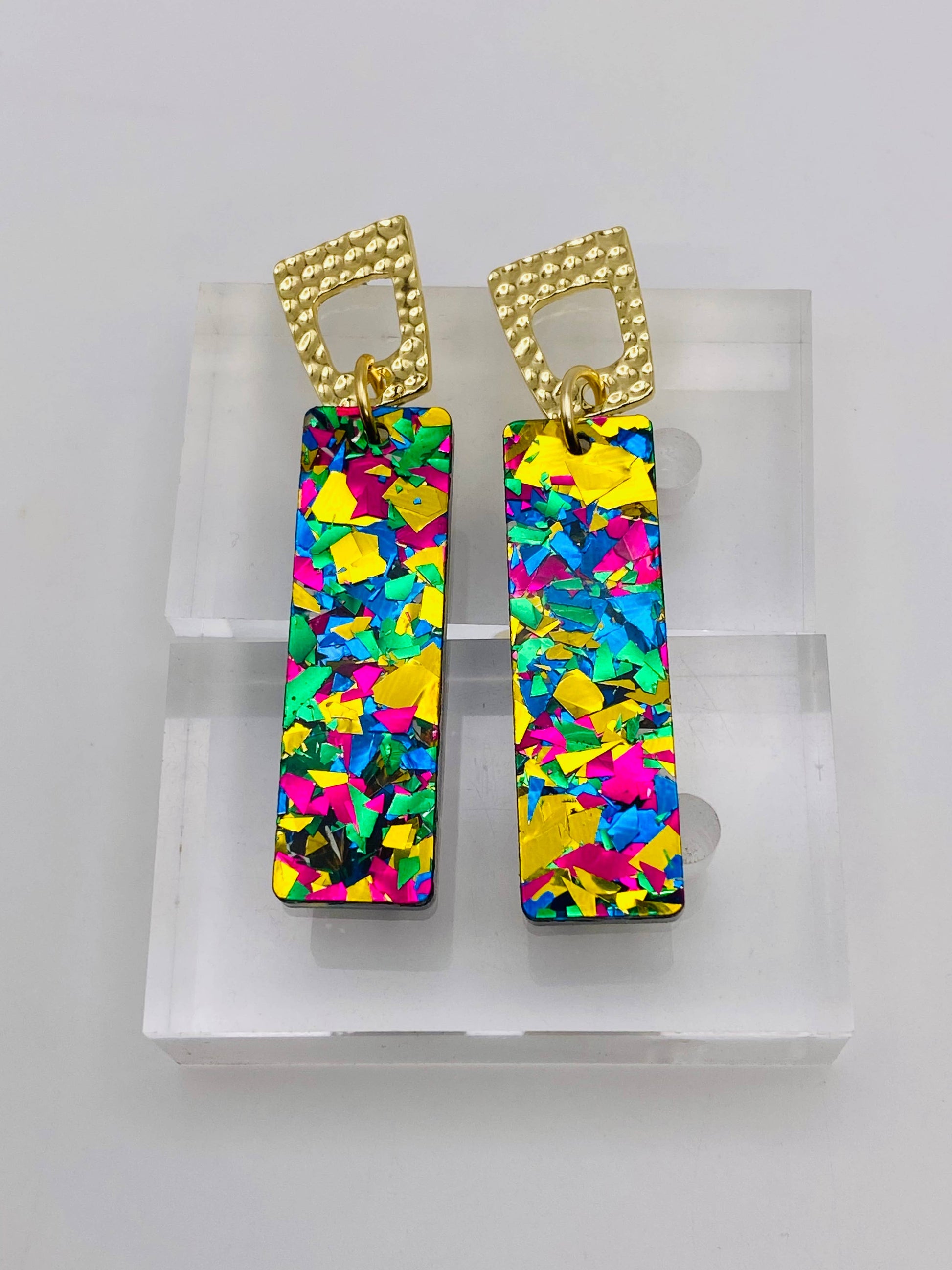 Confetti Glam Dangle Sticks Earrings