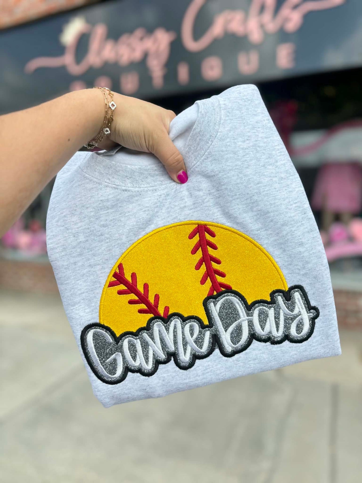 Game Day Glitter Applique Embroidery
