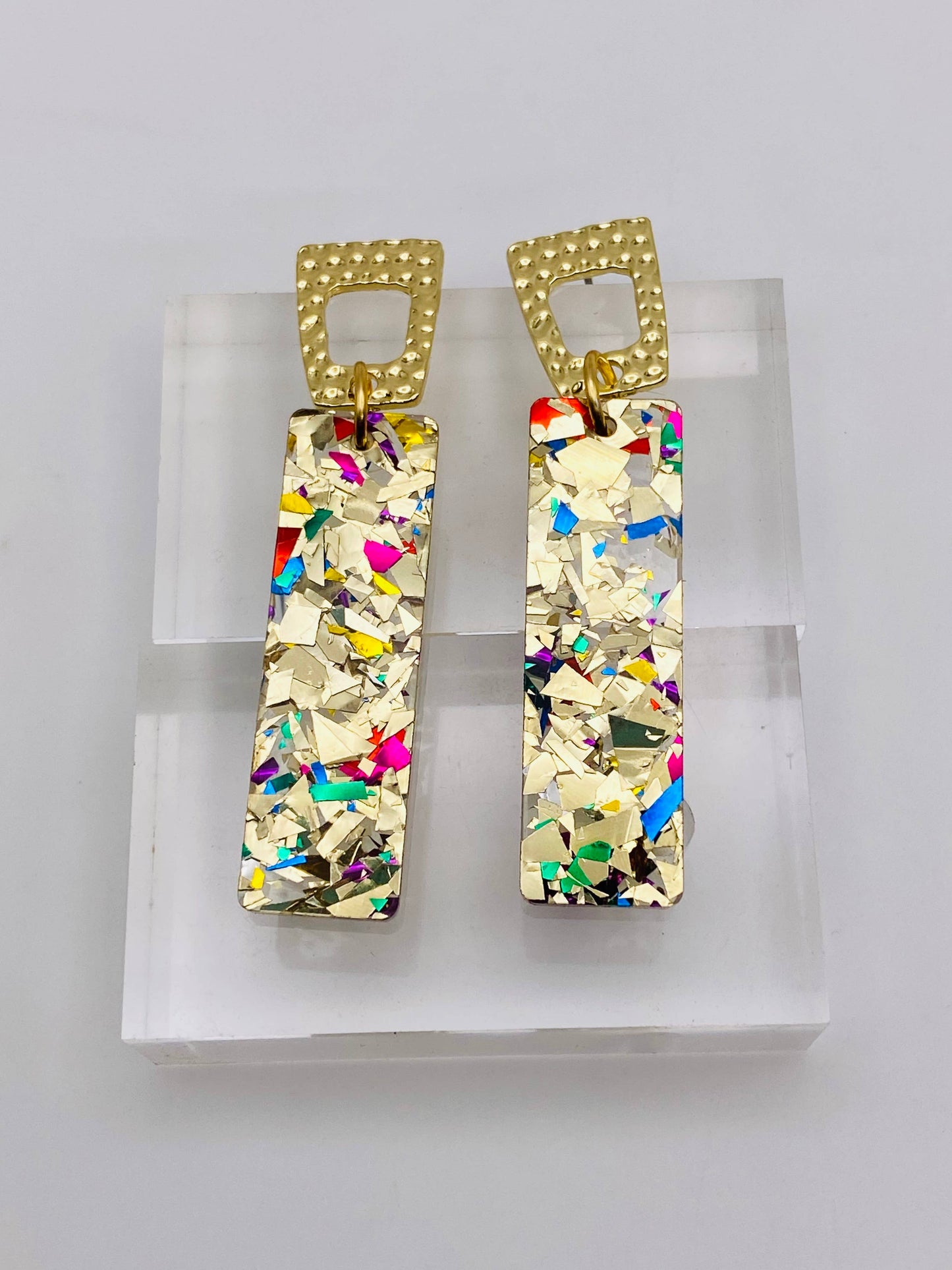 Confetti Glam Dangle Sticks Earrings