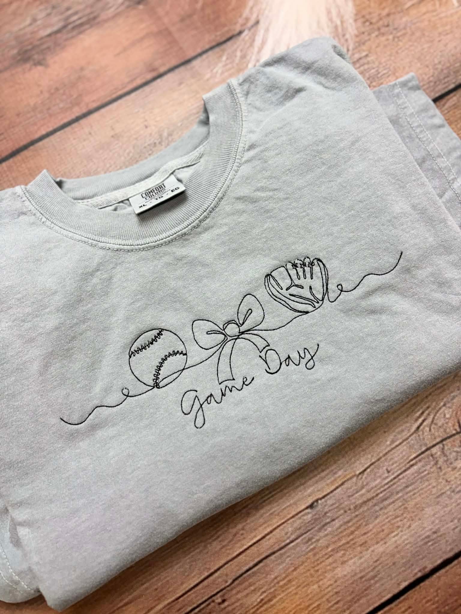 Game Day Line Art Embroidery