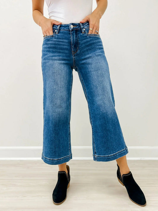 Judy Blue Vintage Wide Crop Jeans