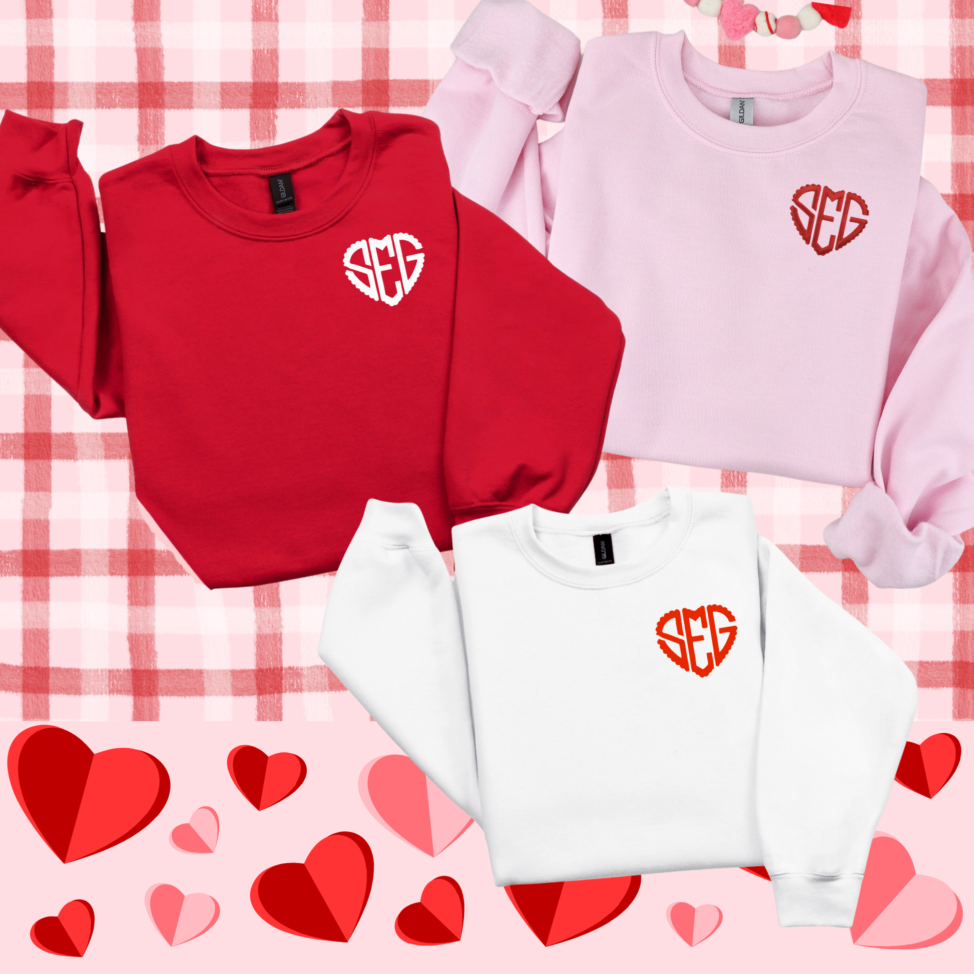 Heart Embroidered Monogram