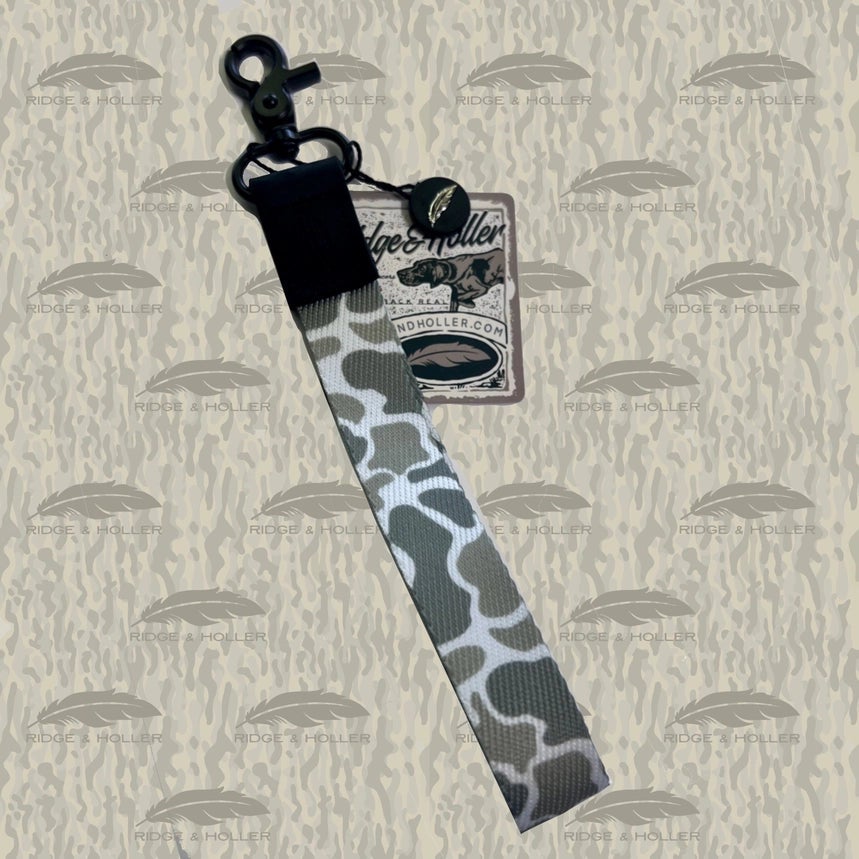 Fly High Lay Low Camo Wrist Lanyard Black