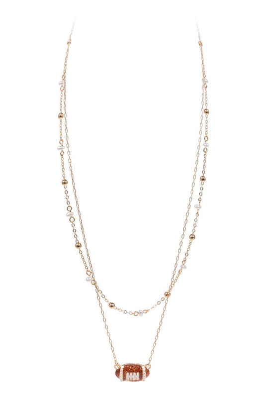 First Down Layers Football Necklace