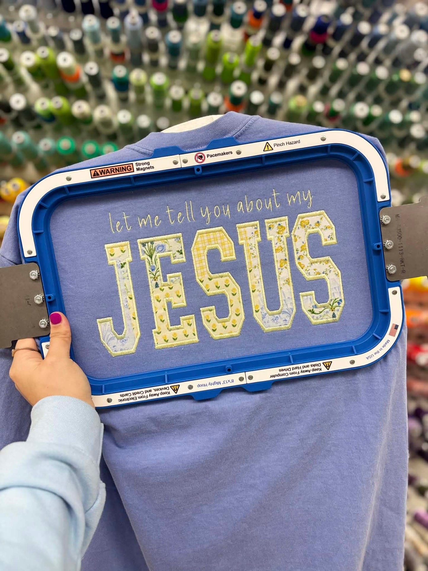 Let Me Tell You About My Jesus Fabric Applique Embroidery