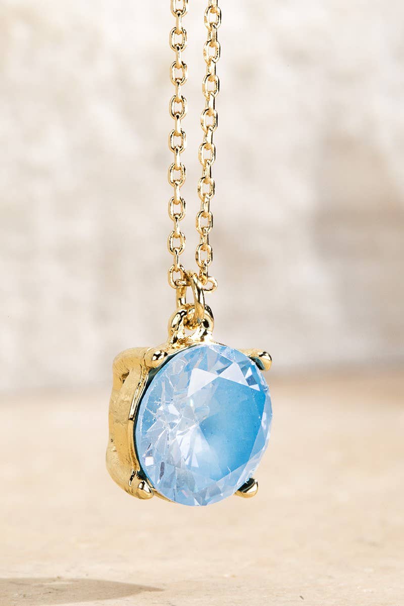 Cubic Zirconia Pendant Short Necklace