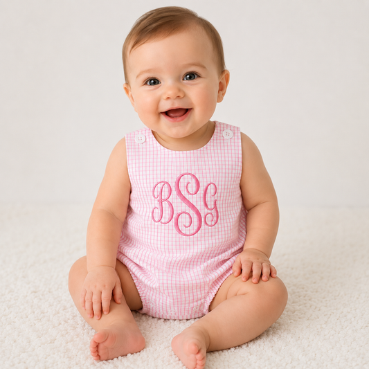 Gingham  Bubble Romper | Personalized Baby Bubble