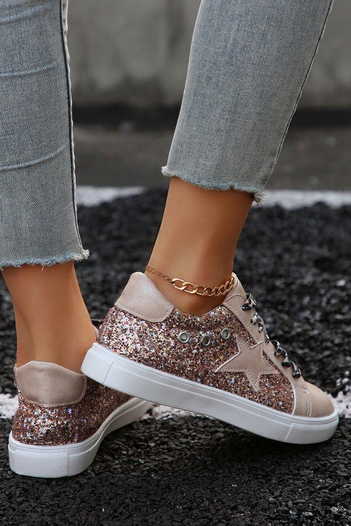 Golden Star Leopard Patch Sneakers Shoes