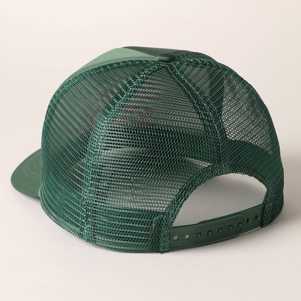 Day Drinkin Texts Embroidery Mesh Back Trucker Hat: FUCH / ONE SIZE