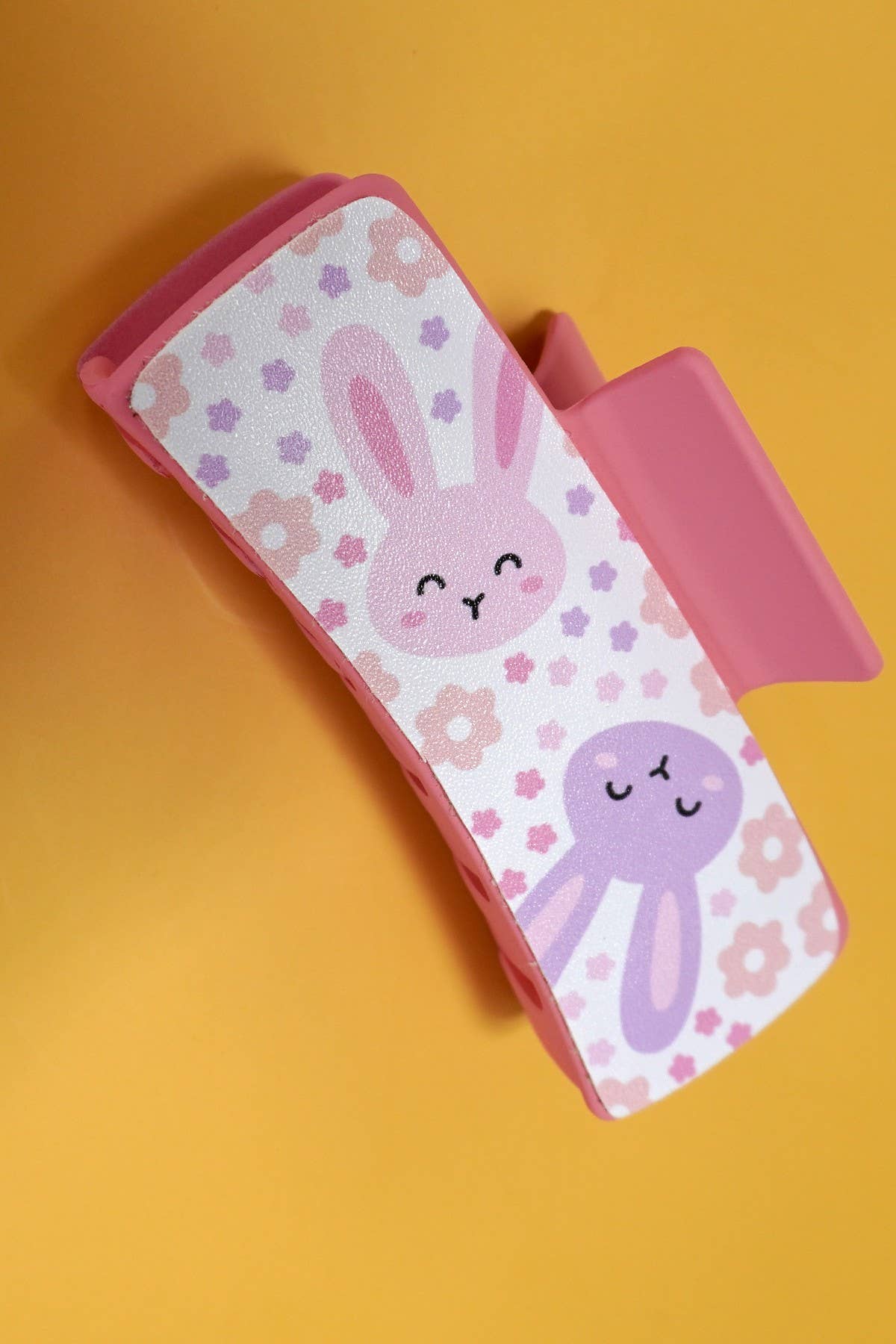 JUMBO FAUX LEATHER EASTER BUNNY HAIR CLAW
