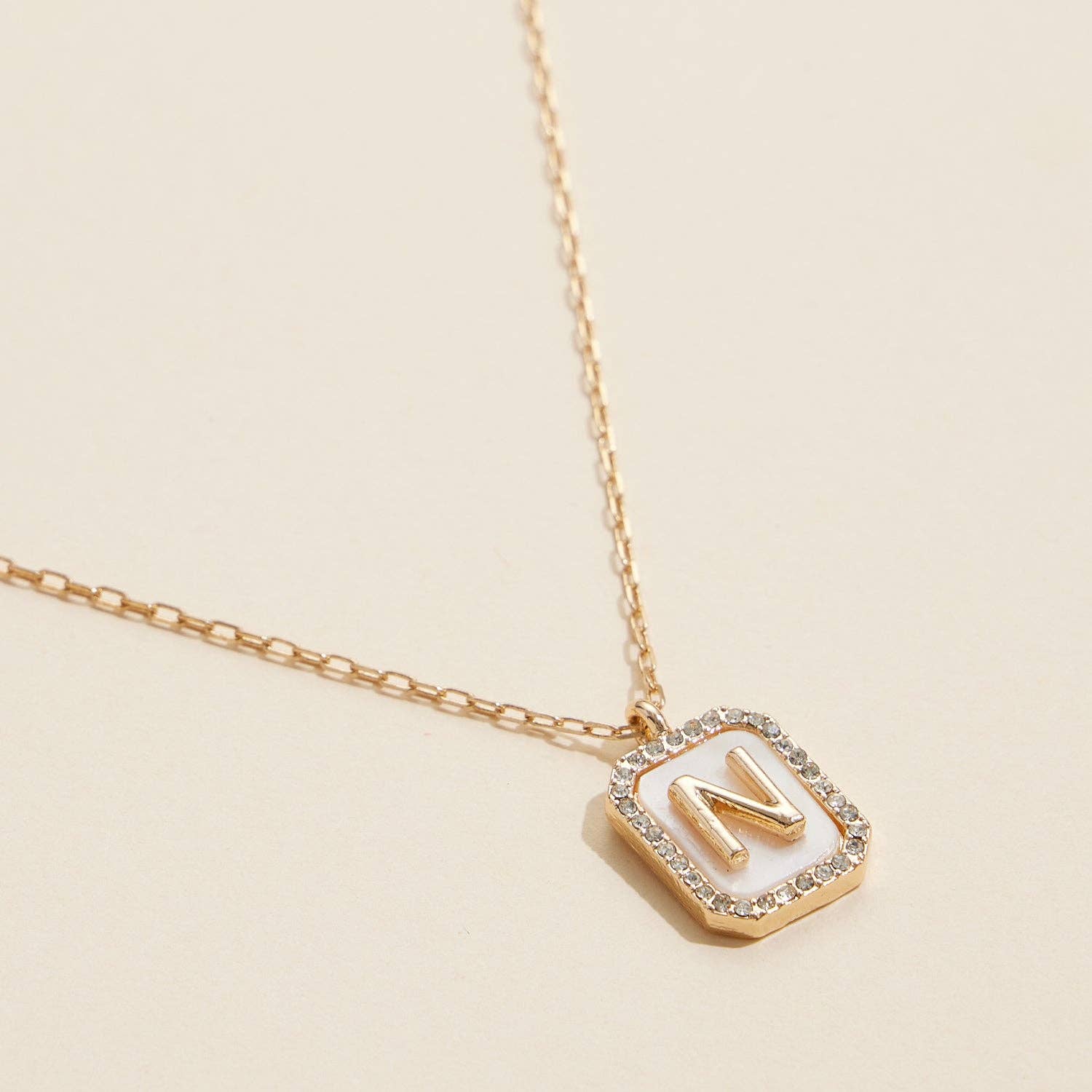 Initial Shell Charm Short Necklace