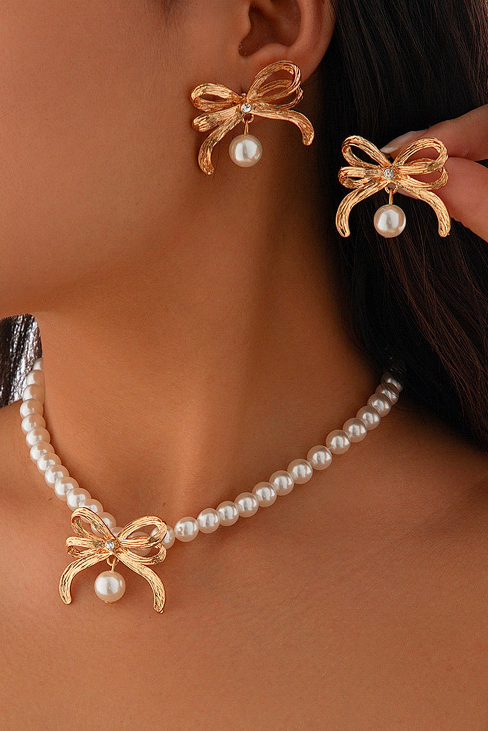 Golden Hour Charm Chain Necklace and Earrings