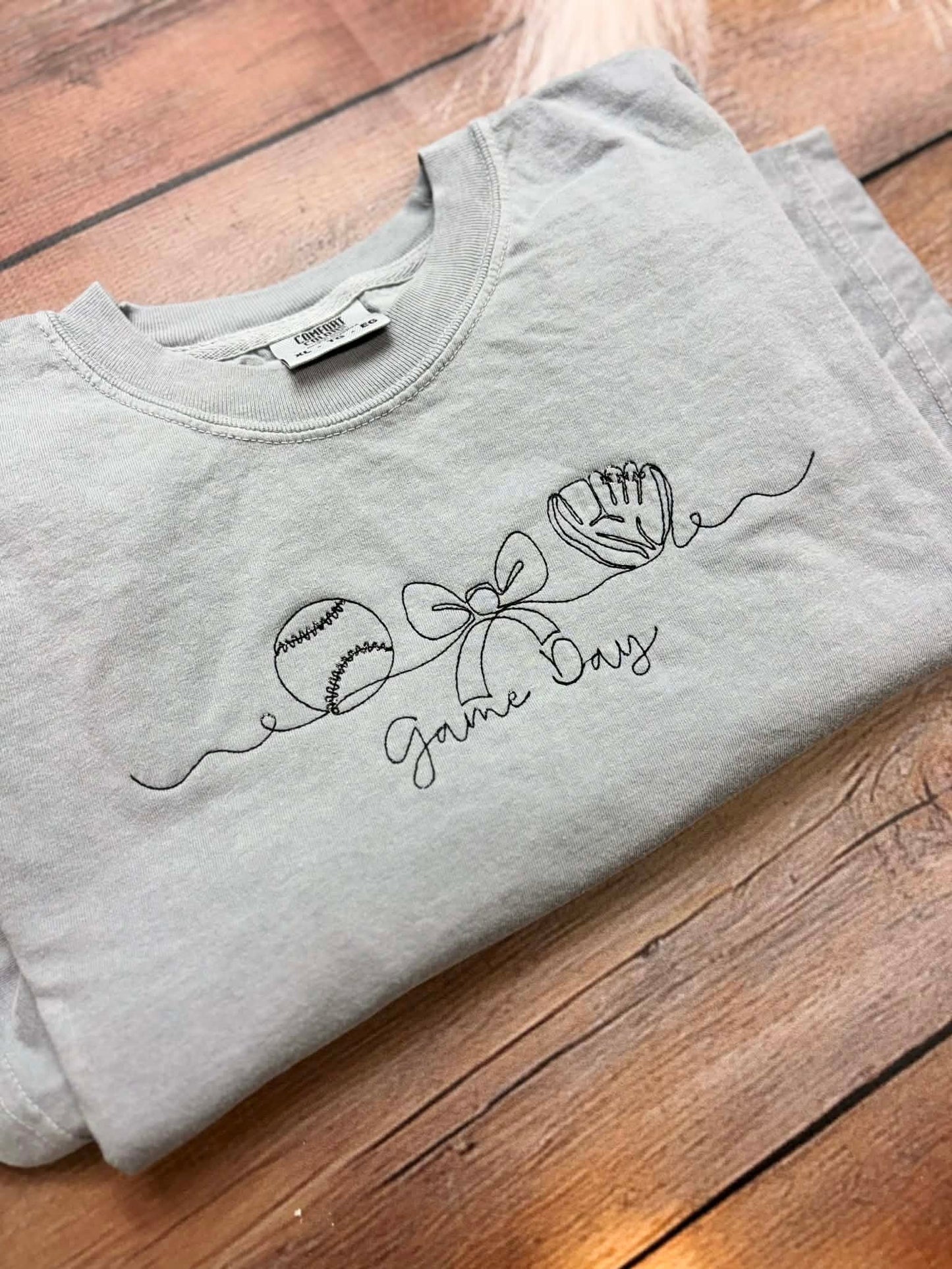 Game Day Line Art Embroidery