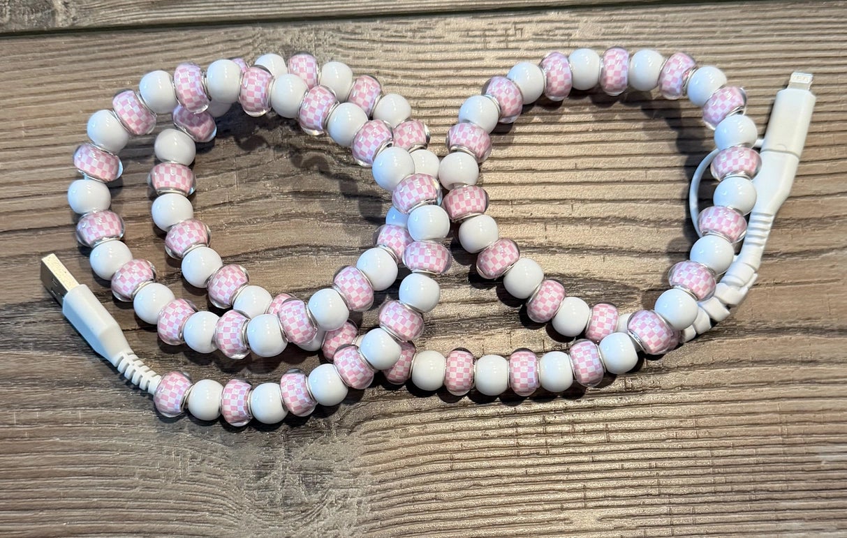 Beaded Phone Charger with Lightning & USB-C Cable