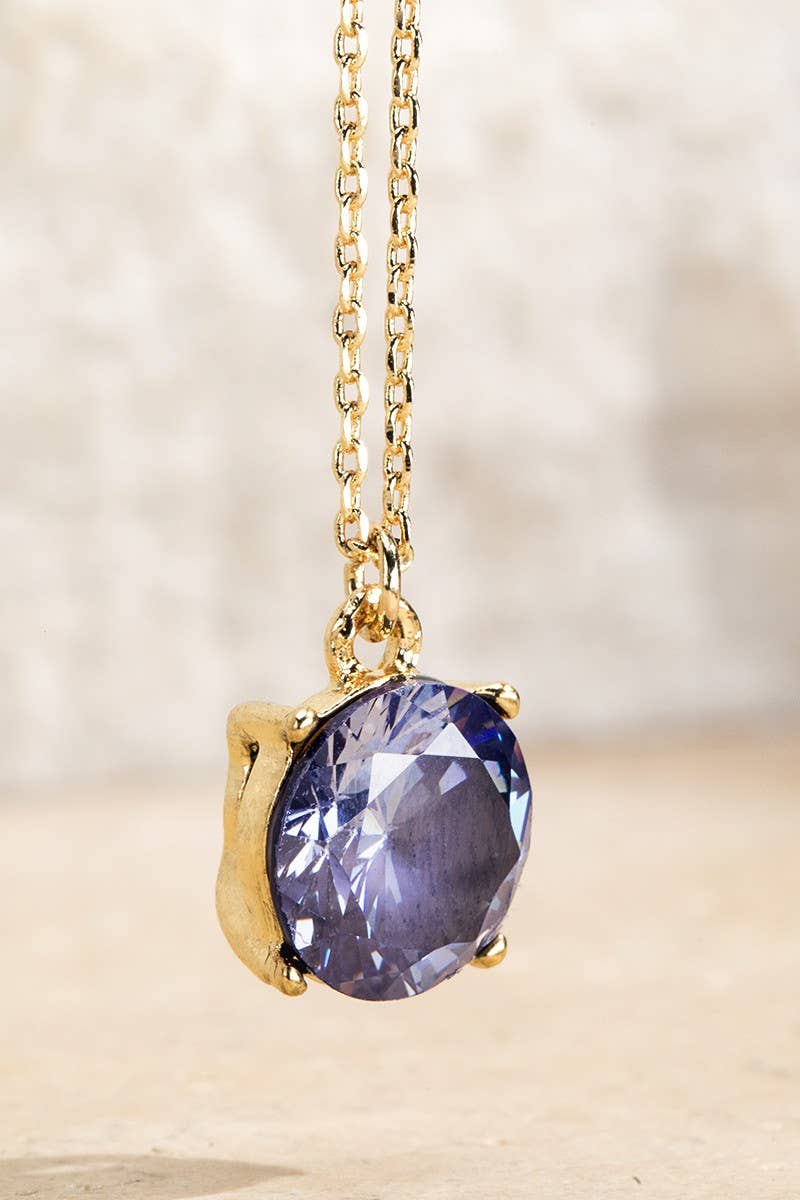 Cubic Zirconia Pendant Short Necklace