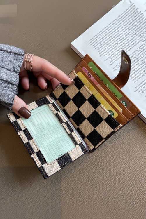 Checkered &amp; Canvas Wallet