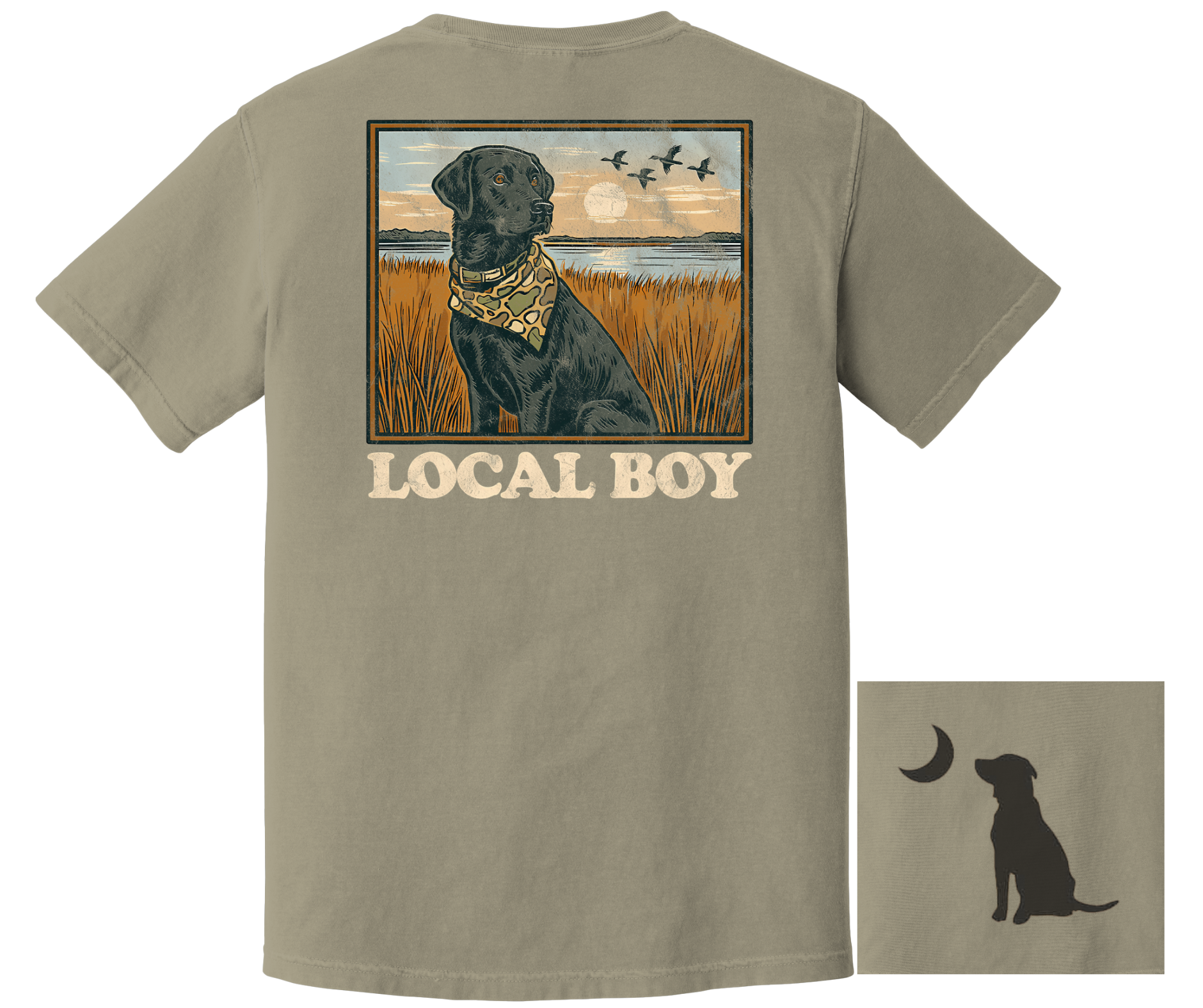 Southern Boy Outdoors Charm Black Lab Graphic Tee | Local Boy Southern Shirt