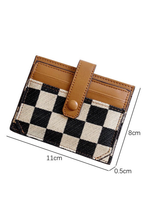 Checkered &amp; Canvas Wallet