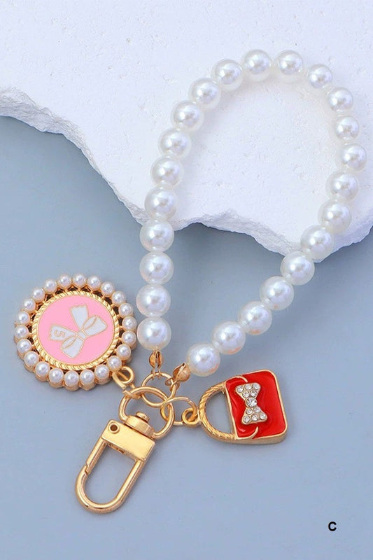 Pearl Luxe Charm Loop Keychain
