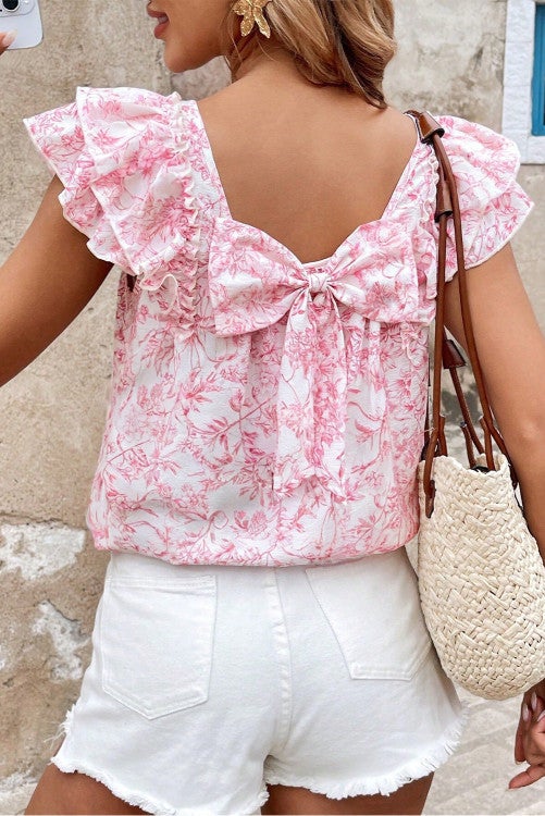 Blush Bloom Bow Blouse