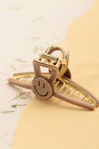 LARGE SMILEY CELLULOSE HAIR CLAW CLIPS