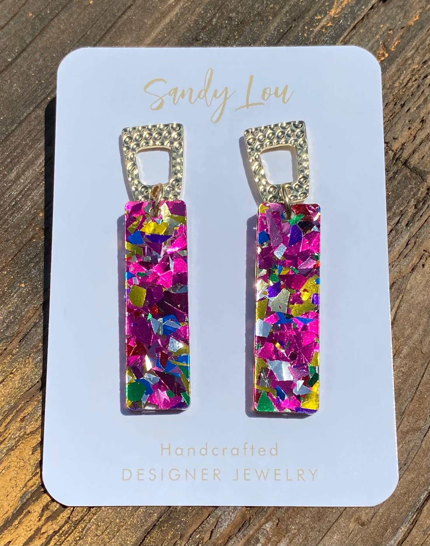 Confetti Glam Dangle Sticks Earrings