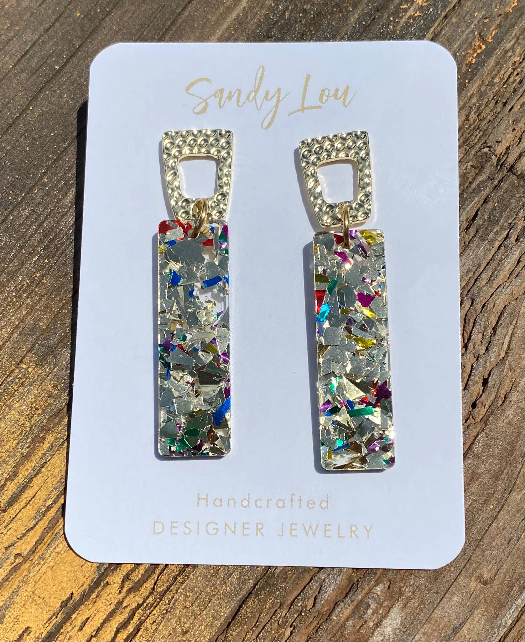 Confetti Glam Dangle Sticks Earrings