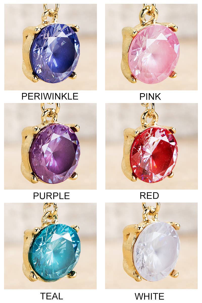 Cubic Zirconia Pendant Short Necklace
