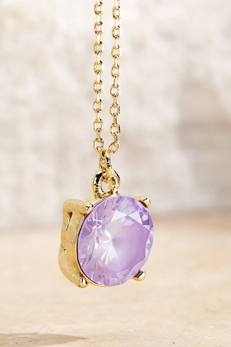 Cubic Zirconia Pendant Short Necklace