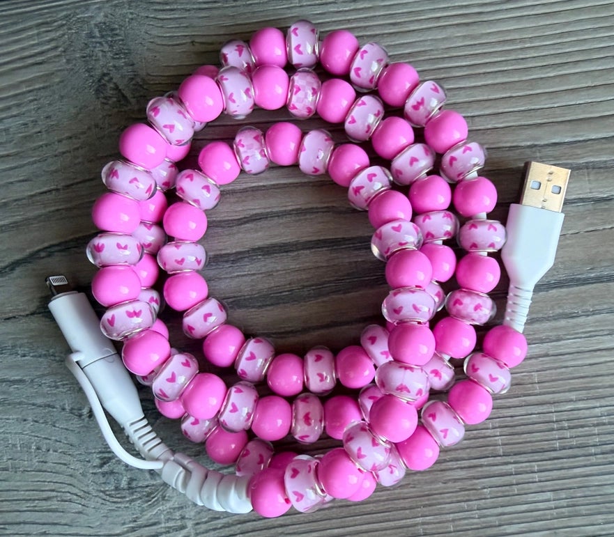 Beaded Phone Charger with Lightning & USB-C Cable