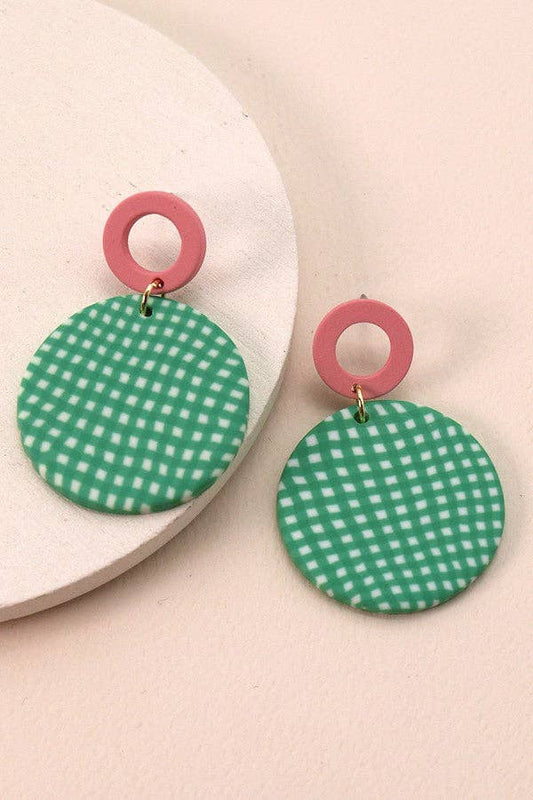 COLORFUL PRINT POLYMER EARRINGS