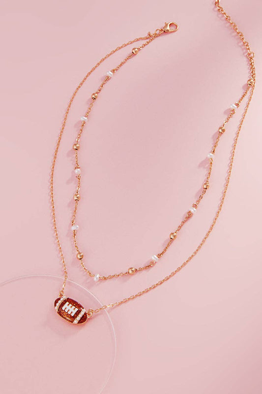 First Down Layers Football Necklace