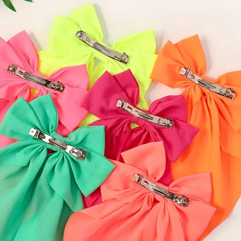 Fluorescent Bow Hair Clip